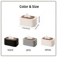1pc Tissue Box, Plastic Tissue Storage Box, Bathroom Tissue Box, Suitable For Bedroom, Office, Living Room (Black) - Multicolor - View 10