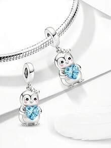 1件時尚925純銀北極信使吊墜，適用於女士手鍊，DIY珠寶製作 - 款式4 - 查看 4