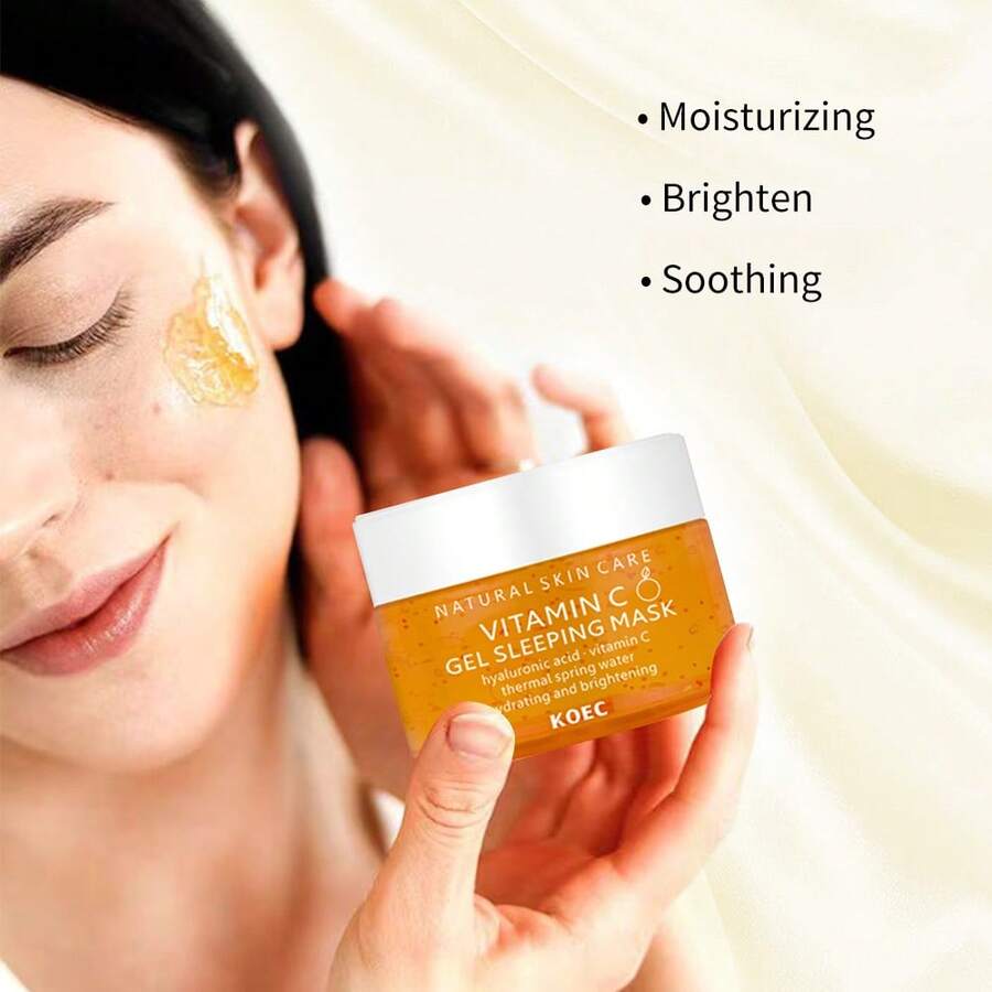 KOEC Brightening Vitamin C Gel Sleeping Mask, Overnight Moisturizing Repair Mask, Nourishing And Brightening Skin Tone, Evening Out Skin Tone, Infused With Niacinamide And Hyaluronic Acid - Vitamin C - View 1