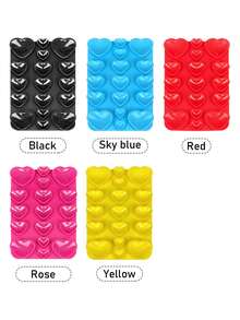 Silicone Suction Cup Phone Holder, 17pcs Silicone Single-Sided Heart-Shaped Suction Cups, Non-Adhesive Grip Design, Reusable Phone Stand, Suitable For Makeup, Fitness Display, Car And Kitchen Use. Free Attachment, Easy Adsorption On Smooth Surfaces, Single-Sided Suction Cup Design, One-Touch Attachment, No Residue - Multicolor - View 32