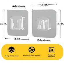 Reusable Transparent Seamless Heavy Duty Adhesive Wall Hooks For Kitchen Bathroom Office Window - Multicolor - View 2