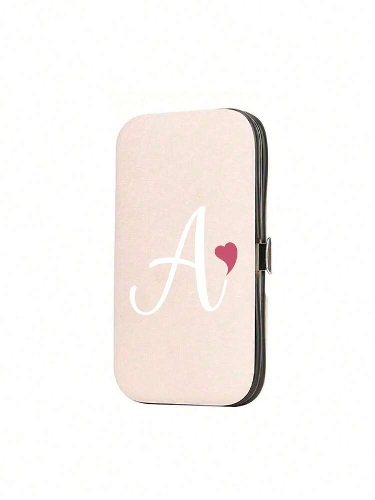 Travel Nail Care Set, Pink Heart-Shaped A-Z Letter Print Design, Comes With Large Capacity Nail Care Storage Box, Nail Clipper Set, Portable Manicure Tools, Stainless Steel Manicure Tools, Ultra-Sharp Anti-Splash Nail Clipper Set, Classic Design Nail Clipper Box, Suitable For Travel, Outings, Boarding School And Home Use. Perfect Choice For Birthday Gift, Graduation Gift, Travel Accessory, Mother's Day Gift And Spring/Summer Essential - Multicolor - View 17