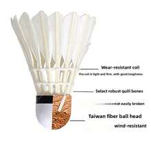 1 Tube 12 Shuttlecocks: Indoor/Outdoor Training, Composite Cork Base, Stable Wind-Resistant Flight, Steam Cured. Includes 6 Nylon Balls, Suitable For Home Entertainment. - Multicolor - View 7