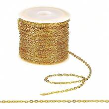 PH PandaHall 33 Ft Necklace Chains 2.2mm Golden Iron Chains Link Flat O-Shaped Chains Jewelry Chain Necklace Bracelet Jewelry Making Valentine, 3x2.2x0.6mm - Red Copper4.1x3x0.8mm - View 11