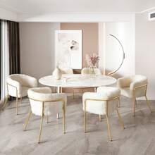 White Faux Fur Reading Chair - White - View 5