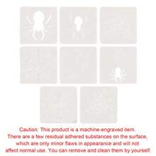 8pcs Spider & Web Pattern Stencils - Reusable DIY Painting Templates, Suitable For Halloween Decor, Art Projects, Wall Carving, Handmade Design, Fabric Printing & Home Decoration - Halloween - View 8