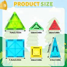 50/70/100pcs Magnetic Building Blocks, 2-In-1 Magnetic Construction Set, STEM Stacking Montessori Learning Toy, Suitable For Boys And Girls Aged 3+ Preschool Kindergarten Play Gift, Mixed Colors - Multicolor - View 4