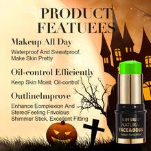 SAM SUGAR 12 Warna Cat Wajah dan Tubuh UV Glow, Stik Cat Kosmetik untuk Pesta Panggung Halloween - MultiWarna - View 7
