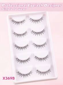 MKHLINA 5 Pairs Lower False Eyelashes, Ultra Soft Fine Stem, Lifelike Natural, Reusable, Comfortable Lightweight, Manga Style Japanese Korean Thick Natural Curly Eyelash Extension, Cosplay Anime False Eyelashes Makeup Tool - Black - View 13