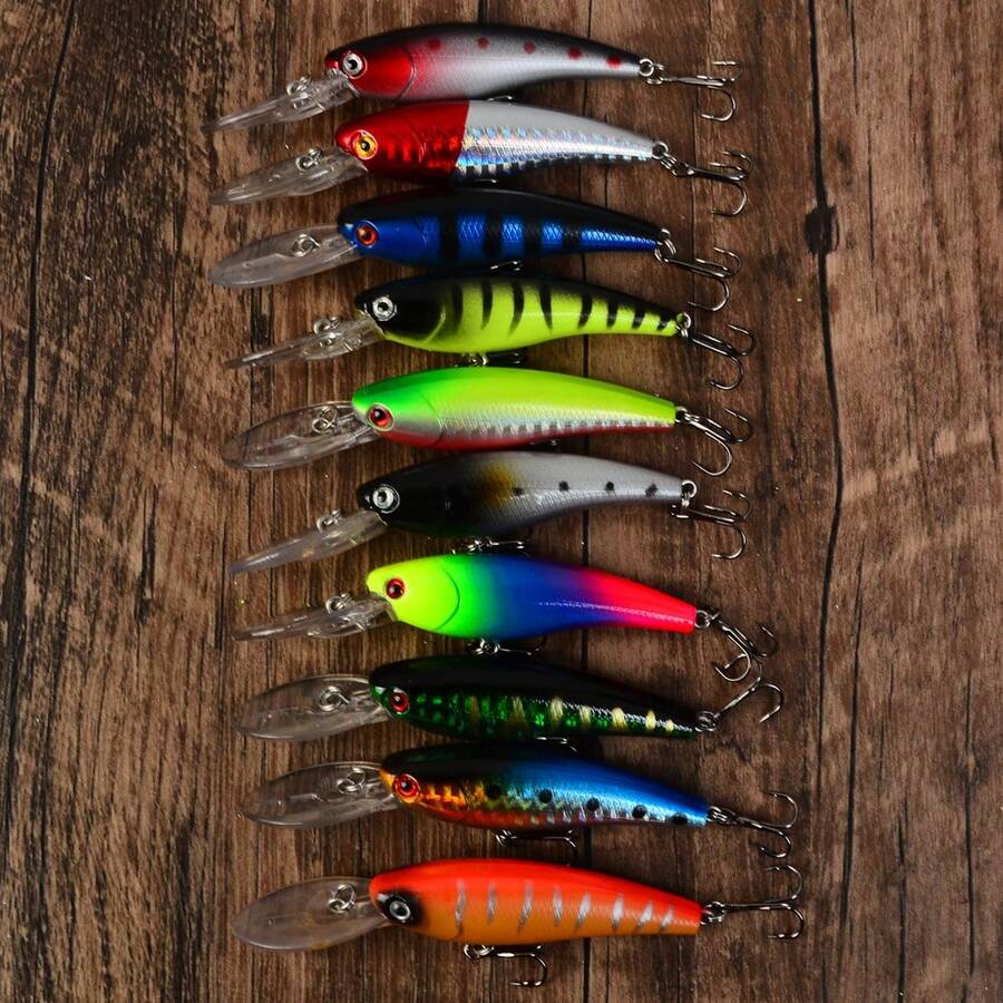 Umpan Minnow Bibir Panjang Menyelam Dalam yang Mengapung untuk Ikan Bass Mulut Kecil, Khusus untuk Arus Deras, Ikan Mandarin, dan Ikan Gabus. - MultiWarna - View 1