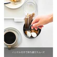 シュガー ＆ ミルク オーガナイザー ブラック W11×D11×H17cm タワー tower 砂糖 マドラー 収納ケース コーヒー 卓上 ハンドル付き 10808 - ブラック + W11*D11*H17cm - チェックする 6