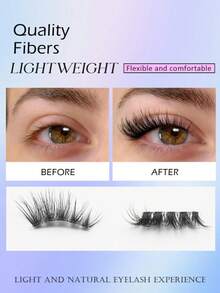10 Pairs Half-Length False Eyelashes, Lightweight And Soft, Create Cat Eye Effect, Naturally Lengthen Eye Corners, Transparent Stem, Suitable For Daily Makeup, Durable And Reusable - View 4