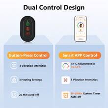 Hailicare Alat Pijat Pergelangan Kaki dan Kaki yang Dikendalikan Aplikasi, 3 Tingkat Panas & 3 Tingkat Getaran, Baterai Isi Ulang 3000mAh, Pengatur Waktu Pintar, Hadiah untuk Relaksasi - Hitam - View 3