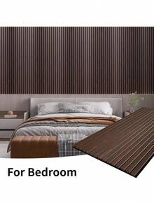 JZGZR Wood Slat Wall Panel, 48.03x 23.82x 0.83 Inch Wood Panels Wall, 3D Soundproof Wall Panels, Large Acoustic Panels Interior Ceiling And Wall Decor Noise Reduction, 2 Pack, Walnut - 1 + Thick Walnut - View 7