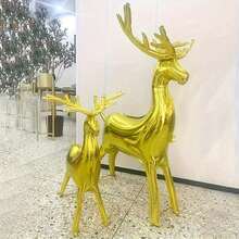 2/3/5pcs Oversized Gold 4D Reindeer Sleigh Shaped Aluminum Foil Balloon Toy Cartoon Christmas Decoration Reindeer Balloon Set, Suitable For Christmas - View 7
