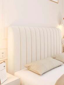 1pc Grey Minimalist Vertical Striped Headboard Cover, 360° Full Wrap Anti-Collision, Adjustable For Thin/Thick Headboards, Easy To Remove And Wash, Bedroom Decor - Dark Grey - View 24