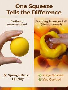 Caramel Pudding Stress Ball, Soft Chewy Beads, Non-Rebound Handmade Filling, Adult Anxiety Relief, Party Favor, Squeeze Toy, Cute Realistic Food, Soft Sticky Silicone Dessert - Multicolor - View 5