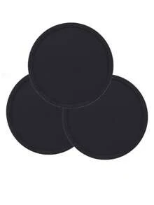 1-6Pack Black Silicone Coasters, Heat Resistant Glass Coasters, Drink,Coffee Table And Bar Furniture Protectors, Round Coffee Coasters,Heat Resistant Glass Coasters,Table, Kitchen,Office,Bar Table Protectors, Black Coaster Set, Party Supplies - Multicolor - View 15