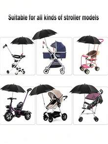Payung Matahari Stroller UPF 50+ yang Dapat Diputar 360° dengan Pegangan Penjepit Lengan Fleksibel, Perlengkapan Pelindung Matahari Musim Panas untuk Stroller, Sepeda, Kursi Roda, Payung Pantai, Cocok untuk Berkemah, Memancing, Kursi Luar Ruangan - A - View 6