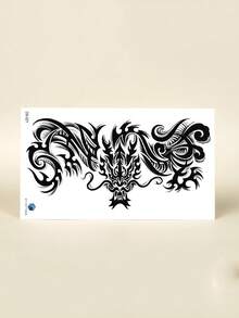 STARTTOOS 1pc Large Arm Tattoo Sticker For Men, Black Totem Dragon Pattern Temporary Tattoo Sticker For Arm, Chest, Abdomen, Back, Leg, Party Gift, DIY Holiday Gift - Black - View 8