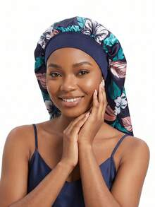 YPGVUO Extra Long Satin Hair Bonnet Set, Soft Elastic Cap For Dreadlocks Braids Night Hair‑Care - Multicolor - View 7