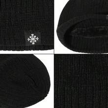 Snowflake Label Decor Knitted Knitted Hat Unisex Thick Warm Knitted Hat Lightweight Earflap Windproof Casual Hat Suitable For Cold Weather For Men And Women - Multicolor - View 5