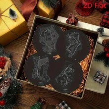 قاعدة أكواب بتصميم سباق سيارات (لون أسود)