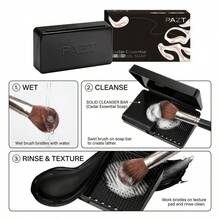 1pc Makeup Brush Cleaning Soap Set With Storage Box And Silicone Cleaning Pad, Peach Oolong And Grape Scent, For Makeup Brush Cleaning And Nail Brush Cleaner, Multi-Fragrance Makeup Tool Cleaner - Multicolor - View 9