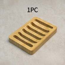 1-3pcs Natural Bamboo Soap Box Drain Soap Holer Bathroom Toilet Soap Rack Multi-Slot Design Fast Drain Keep Dry Non-Slip Base Simple Home Storage Rack Kitchen Washstand Cleaning Supplies Extend Soap Service Life - Multicolor - View 7