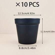 10個經典塑膠花盆/植物盆，白色與黑色，大直徑圓形，室內/室外居家裝飾、婚禮裝飾、桌面裝飾、商店裝飾、園藝禮品、喬遷裝飾、節日裝飾 - 10PCS - 查看 15