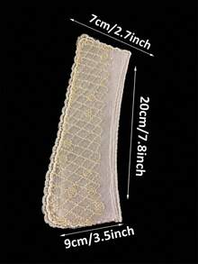 1pc Women's White Sheer Mesh Detachable Collar, Pearl Beaded Geometric Embroidery, Wavy Edge, Suitable For Dresses And Shirts - White - View 2