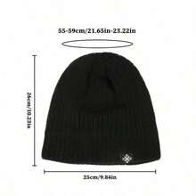 Snowflake Label Decor Knitted Knitted Hat Unisex Thick Warm Knitted Hat Lightweight Earflap Windproof Casual Hat Suitable For Cold Weather For Men And Women - Multicolor - View 3