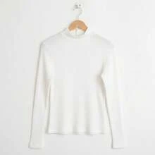 Cacharrel Gola Alta Canelada Blusa Feminina de Frio Segunda Pele Confortavel Basica Premium - Branco - Visão 2