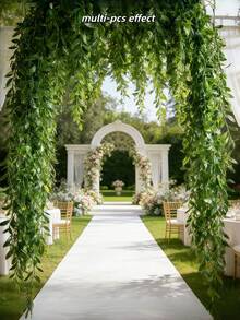 10/5/1pc Artificial Hanging Vine Leaves, Faux Willow Branches, Artificial Greenery Green Leaves Fake Ivy, Suitable For Wall, Balcony, Garden, Wedding, Windowsill, Party Garland Decoration, Home Indoor/Outdoor Garden DIY Basket Flower Pot Filler, UV Resistant - Green - View 3