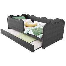Daybed 90x190cm, Sleeper Sofa, Grey Linen Without Mattress - Grey - View 4