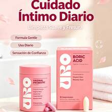 URO Suplemento Vitamínico Femenino Combo 2 en 1: 60 Cápsulas Suplemento Dietario Probiótico U RO + 12 Supositorios con Ácido Bórico, Ácido Láctico y Aloe, Soporte Nutricional para Equilibrio de pH, Mantenimiento Natural de Flora y Frescura Íntima, Kit de Bienestar Diario para Mujeres Adultas - combinación - Ver 2
