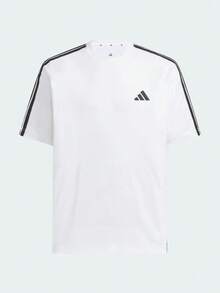 Adidas 男士 ES+ 3S 春夏針織無領短袖T恤 TKF3739 - 黑與白 - 查看 2