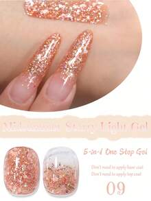 MISS SHAKA 10ml 5-In-1 One-Step Summer Nail Gel Polish, Powder Blue Gold Glitter Sequin, 2026 Super Shiny Galaxy White Fine Glitter, All-Season Popular Color Gel Nail Art Mini Set Series Nail Supplies - Multicolor - View 10