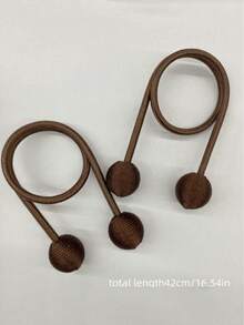 1pc Minimalist Twisted Polyester Curtain Tieback, Flexible Twistable Curtain Fastener, Home Window Decor, Ideal Gift For Valentine's Day, Wedding, Birthday, Thai Style Curtain Tieback Rope, Curtain Rope Holder, Window Decoration, Housewarming Gift - Coffee Brown - View 2