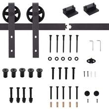 6ft Modern Single Sliding Barn Door Track Kit Set Closet Hardware For Single Wooden Door - T0001-01-363 - View 1