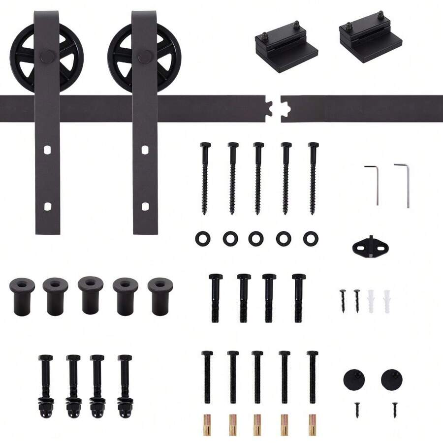 6ft Modern Single Sliding Barn Door Track Kit Set Closet Hardware For Single Wooden Door - T0001-01-363 - View 1