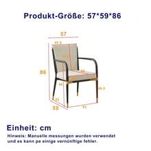 Set Of 2 Modern Dining Chairs With Armrests, Upholstered Dining Chairs In Scandinavian Style, Black Frame And Gold Accents, Cream-Colored Fabric Cushion For The Dining Table - Beige - View 10