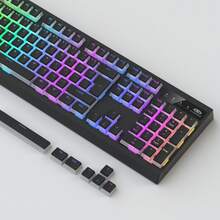 Set de 130 tapas de teclas PBT con efecto Pudding, juego de teclas personalizadas, perfil OEM, compatible con teclados 100%, 75%, 65%, 60% - Negro - Ver 6