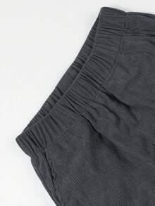 1pc Teen Boys Loose Fit Corduroy Straight Leg Casual Pants, Versatile For Autumn/Winter - Dark Grey - View 8