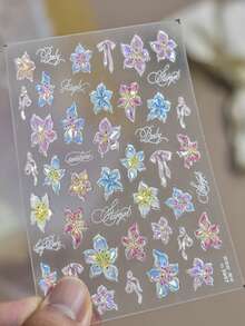 Beautizon Nailartlab 3D 浮雕百合美甲貼紙,果凍般質感花瓣,春夏花卉美甲裝飾 DIY 用品,適合女性 - 彩色 - 查看 4