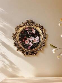 1pc Luxury French Palace Style Gold Carved Round Decorative Photo Frame, Resin Material Photo Storage And Display Frame, Multi-Functional Picture Frame For Desktop And Wall Hanging, Home Decor To Enhance Style, Suitable For Bedroom, Side Table, Decorative Table, Desk, Entryway, Living Room, Background Wall, Dining Room, Luxury Home Gift For Friends And Family, Wedding, Birthday, Housewarming - A - View 8