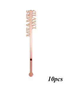 1/10/20pcs Personalized Wedding Drink Stirrers, Customized Name Stir Sticks, Customized Name Cocktail Sticks, Suitable For Weddings, Bachelor Parties, Any Celebration, Glass Decor And Cocktail Bar Accessories, Engagement Party Stir Sticks, Valentine's Day Gift, Gift For Him/Her - Multicolor - View 18
