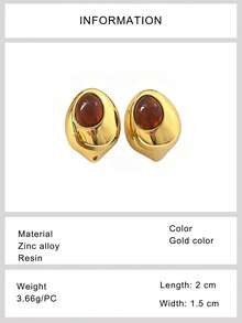 1 Pair Geometric Water Drop Stud Earrings, Fashionable Women's Summer Vacation Wear Gift - Teardrop Stud Earrings - View 8