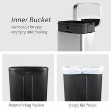 Pedal Kitchen Bin With Soft Close Lid, Step-On Trash Can With Inner Bucket, Durable Steel Body, Hands-Free Waste Disposal, Beige/ 50L - Beige - View 7