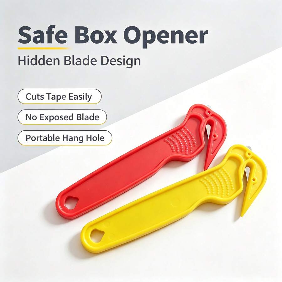 Bộ 4 dụng cụ mở hộp đa năng, dao cắt băng keo, dễ sử dụng, màu ngẫu nhiên - dao rọc giấy - Xem 1